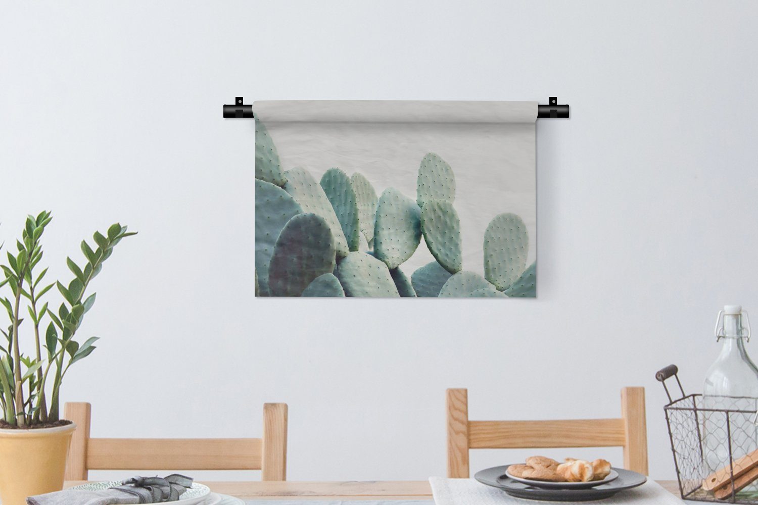 Wanddeko für Wandbehang, - MuchoWow Schlafzimmer, - Natur, Wanddekoobjekt Kaktus Kinderzimmer Pflanze Wohnzimmer, - Kleid, Grün