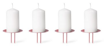 Novaliv Kerzenständer 24127-Var (Spar-Set, 4 St., 4x Mit Dorn 6,5 cm ROT lackiert Kerzenpicks mit Dorn - Rot), Kerzenpicks mit Dorn - Rot