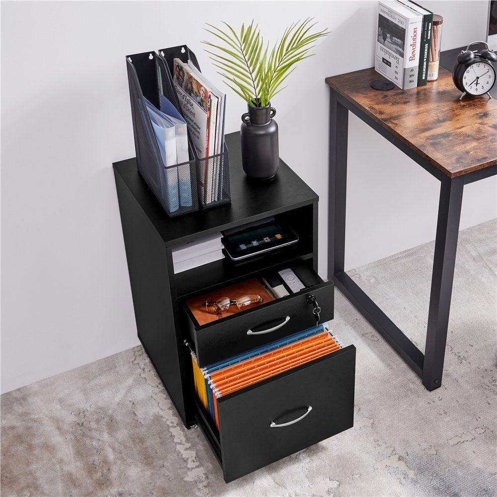 Yaheetech Aktenschrank Rollcontainer mit 2 schubladen, günstig online kaufen