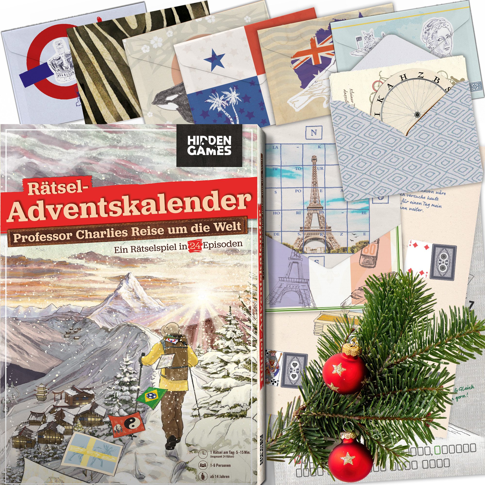 Hidden Games Adventskalender Adventskalender - Professor Charlies Reise um die Welt, Made in Germany