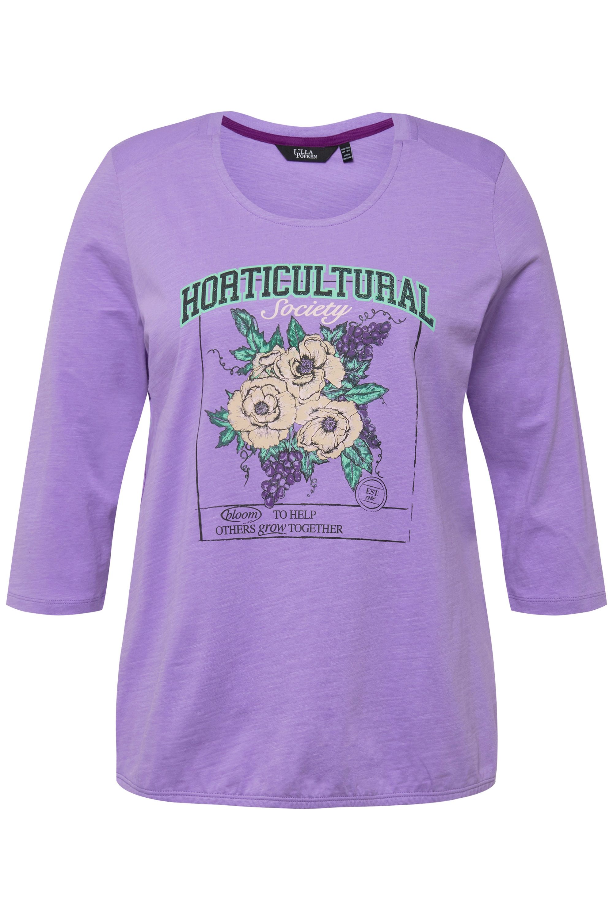 Ulla Popken T-Shirt Shirt Blumenmotiv Gummisaum günstig online kaufen
