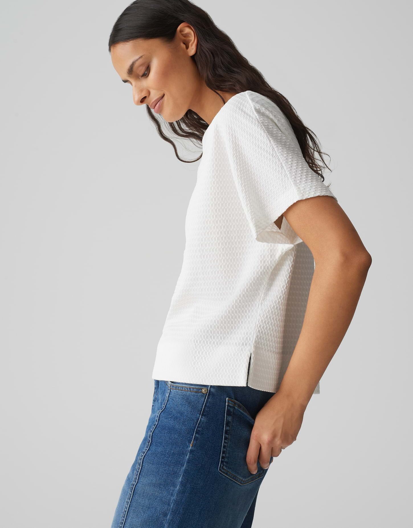 OPUS Kurzarmshirt SUPPI Batwing Fit aus BCI Cotton Mix