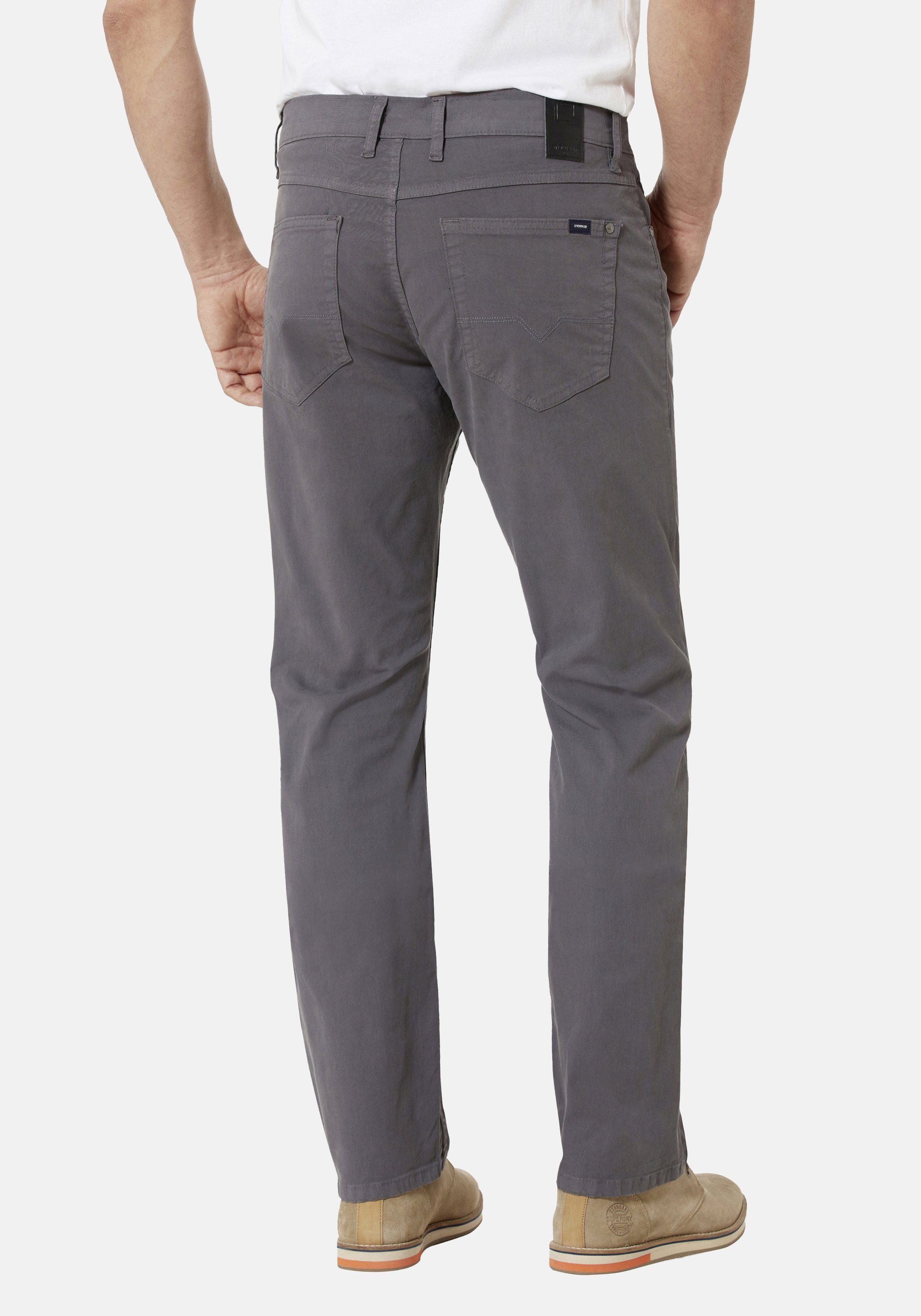 5-Pocket-Hose midgrey Men Fit Frisco (1-tlg) Straight Stooker Twill