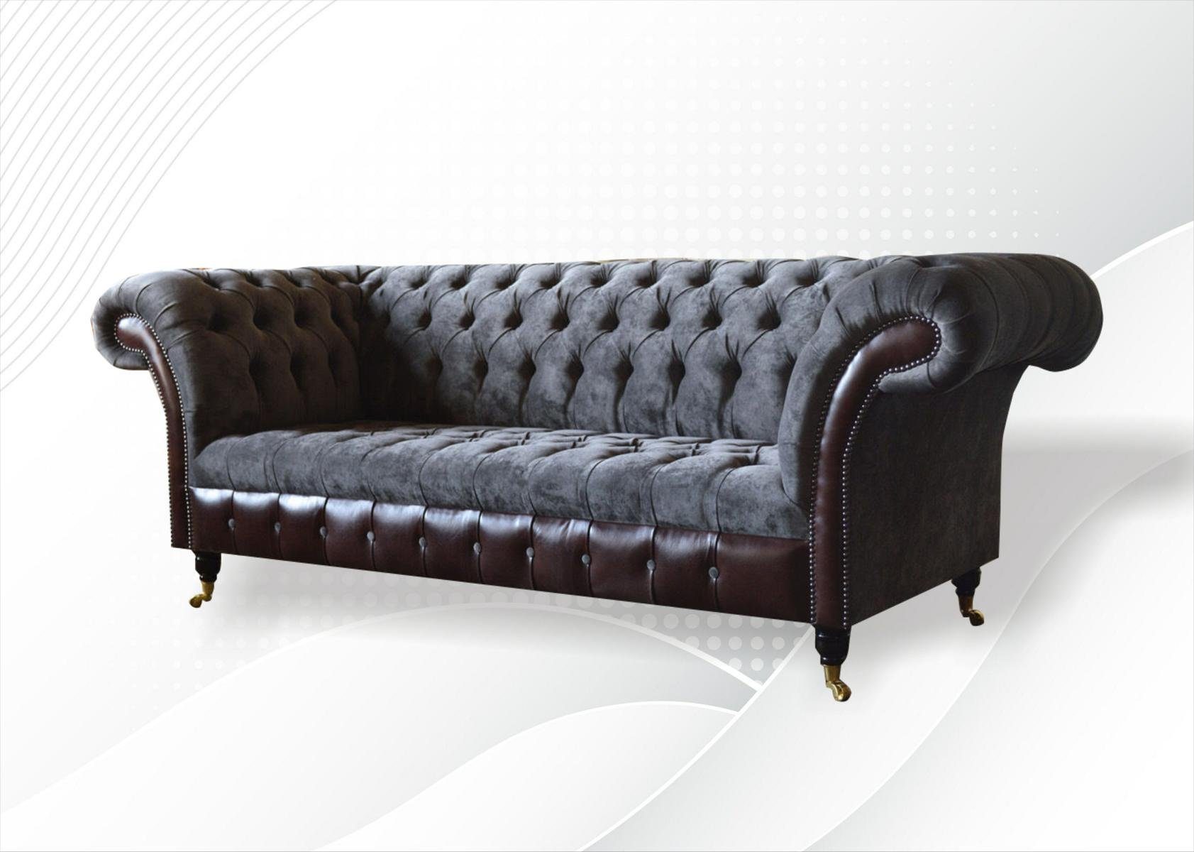 JVmoebel 225 Couch Sitzer Design cm Chesterfield Sofa Chesterfield-Sofa, 3