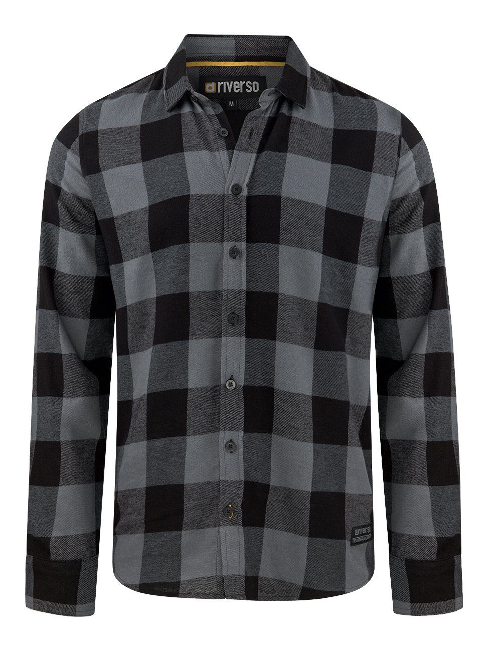 riverso Langarmhemd Herren Karohemd RIVArne Regular Fit (1-tlg)