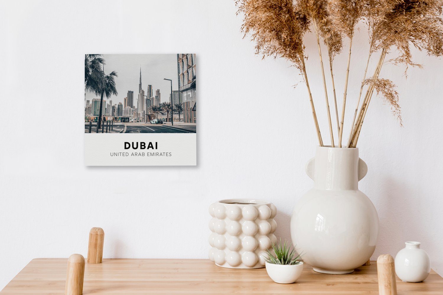 St), - Leinwandbild OneMillionCanvasses® Schlafzimmer für Skyline, Leinwand Wohnzimmer (1 Dubai Bilder - Straße