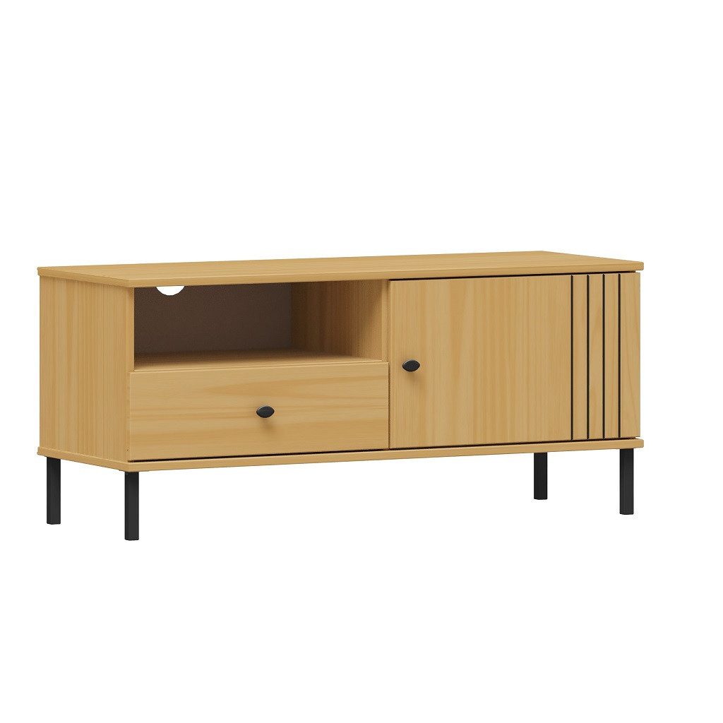 Main Möbel TV-Schrank TV Element 105x47cm Kiefer massiv eichefarbig & schwarz