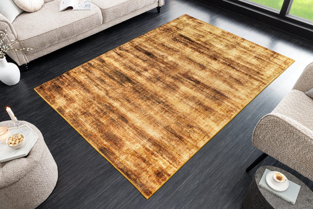 riess-ambiente Designteppich SOFT TOUCH 230x160cm senfgelb gold · Indoor Kurzflor-Teppich, rechteckig, Höhe: 8 mm, Wohnzimmer · Fußbodenheizung-geeignet · pfleg – Bild 2 von 5