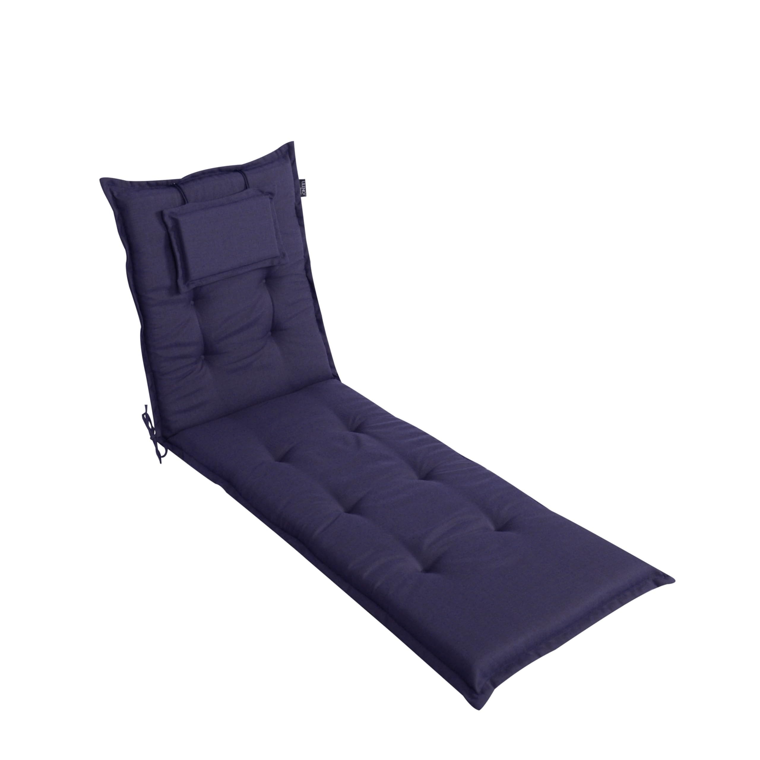 LILENO HOME Liegenauflage perfekt für Strandliegen, Sonnenliege Auflage, Gartenliege Auflage, (1er Set), Polsterauflage Dunkelblau, Auflagen für Gartenliegen