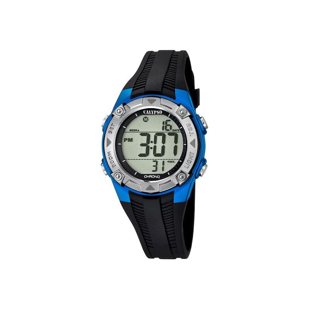 Calypso Digitaluhr K5685-5 Blau Kunststoffband Schwarz 36,6 mm