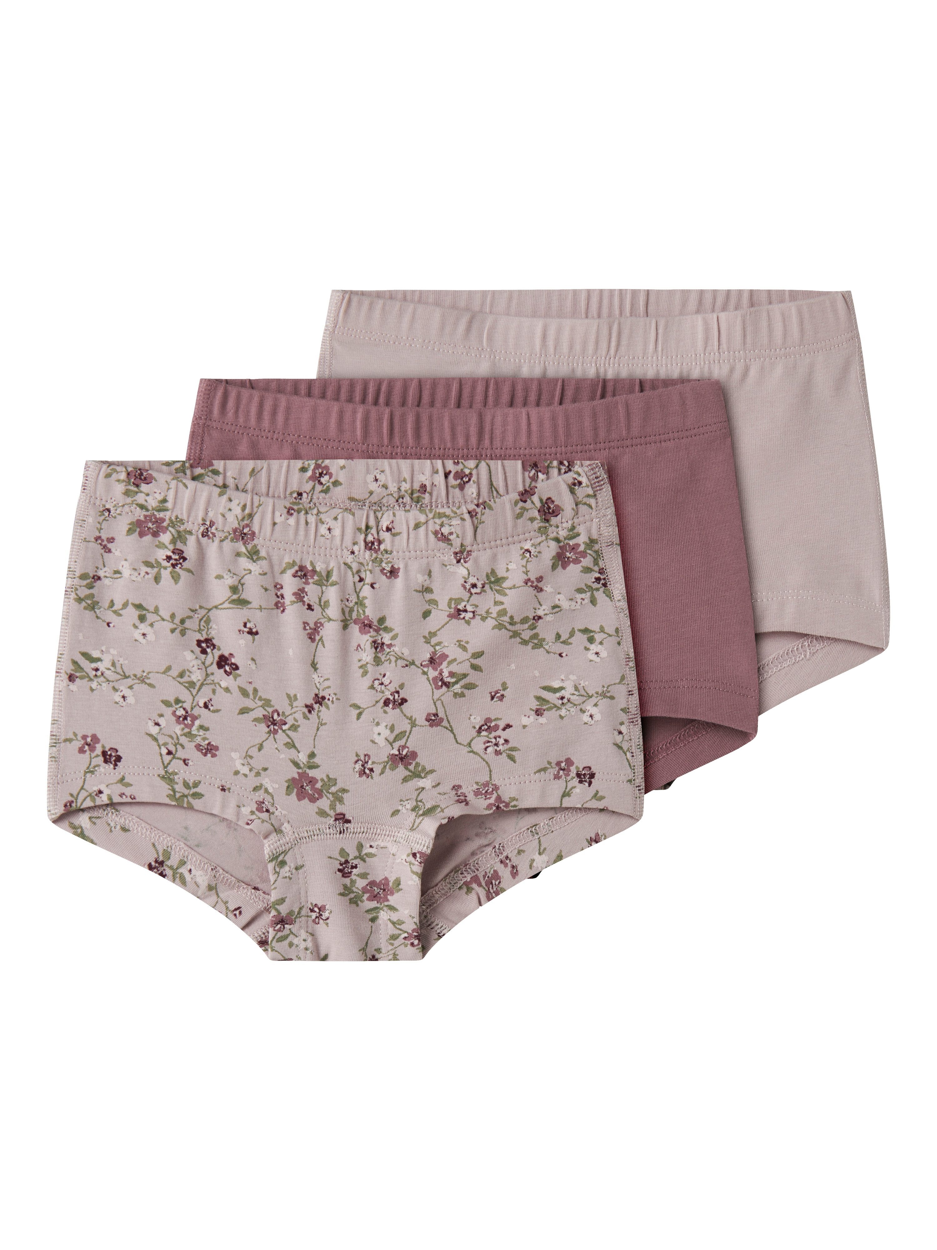 Name It Hipster NMFTIGHTS 3P VIOLETFLOWER NOOS (Packung, 3-St) Baumwollmischung, uni und bedruckt im Set