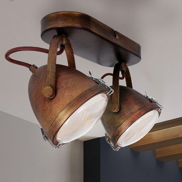 etc-shop LED Deckenspot, Leuchtmittel inklusive, Warmweiß, LED Vintage Decken Lampe Spot Strahler Ess Wohn Zimmer