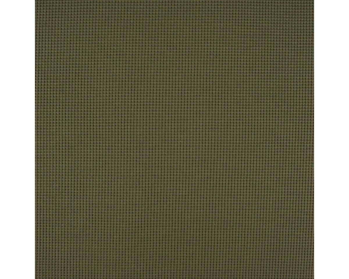 Thumbnail - SCHÖNER LEBEN. Stoff Organic Bio Waffeljersey Waffelstrick uni army grün 1,45m Breite, allergikergeeignet