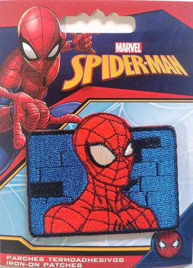 MARVEL Aufnäher Bügelbild, Aufbügler, Applikationen, Patches, Flicken, zum aufbügeln, Polyester, Spiderman Comic Mauer - Größe: 6 x 5,8 cm