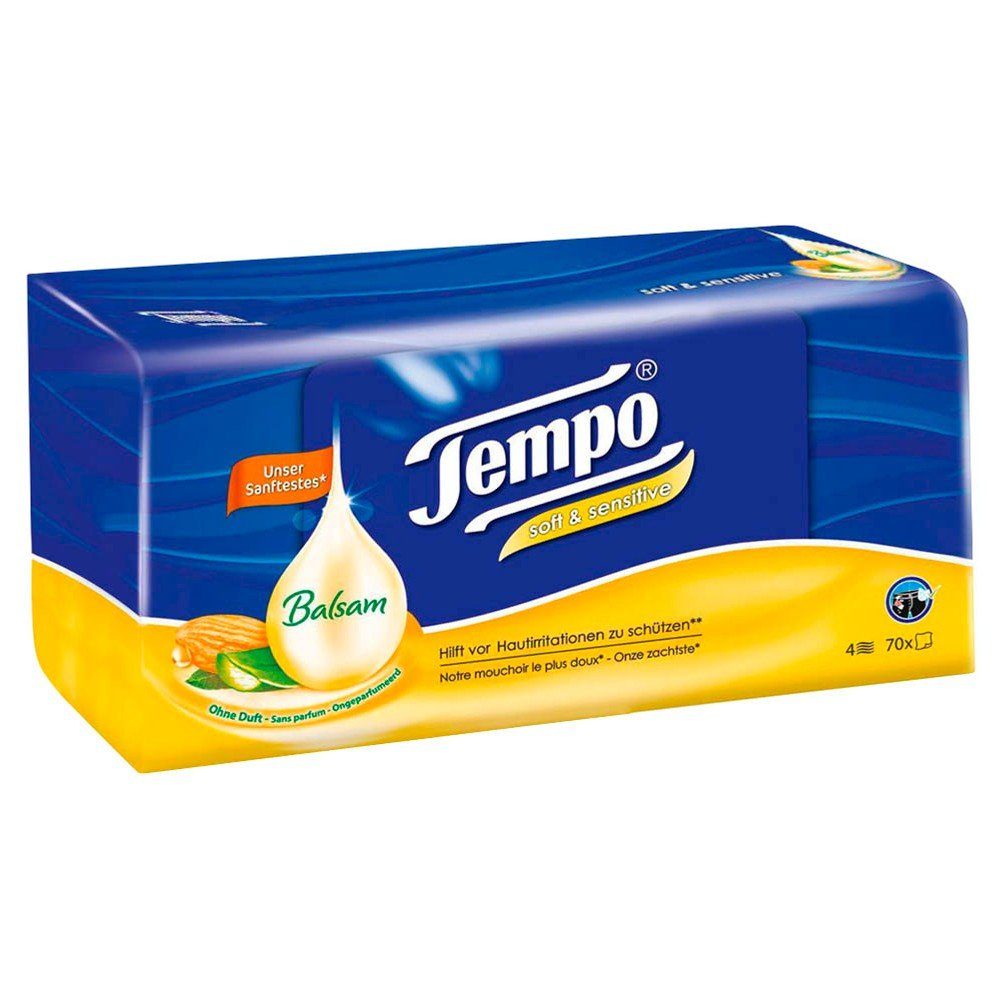 TEMPO soft 830327 & Tempo Tücher Kugelschreiber 70 sensitive Taschentücher