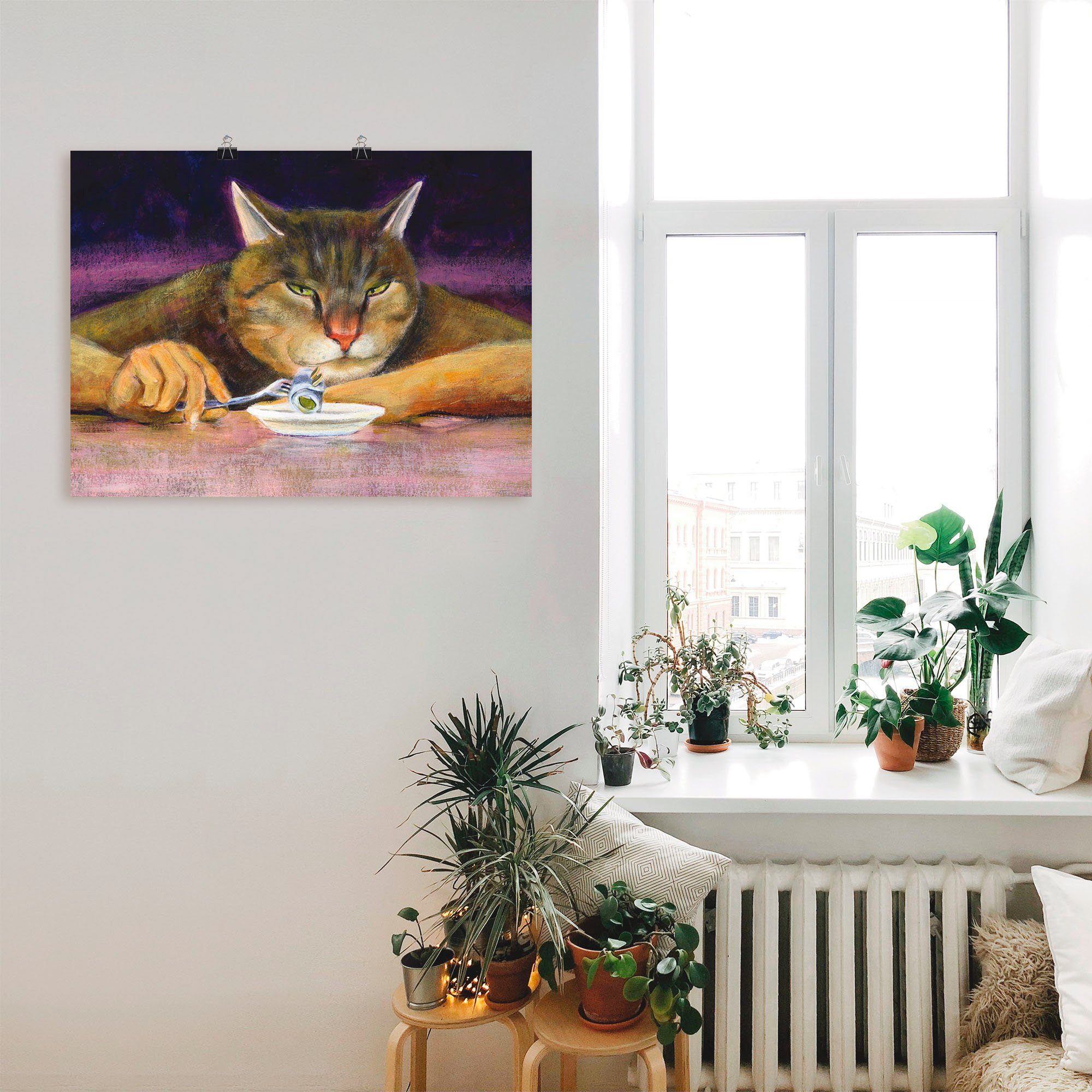 St), (1 Wandaufkleber Haustiere Katzenjammer, als Poster Artland versch. Größen Wandbild oder Leinwandbild, in