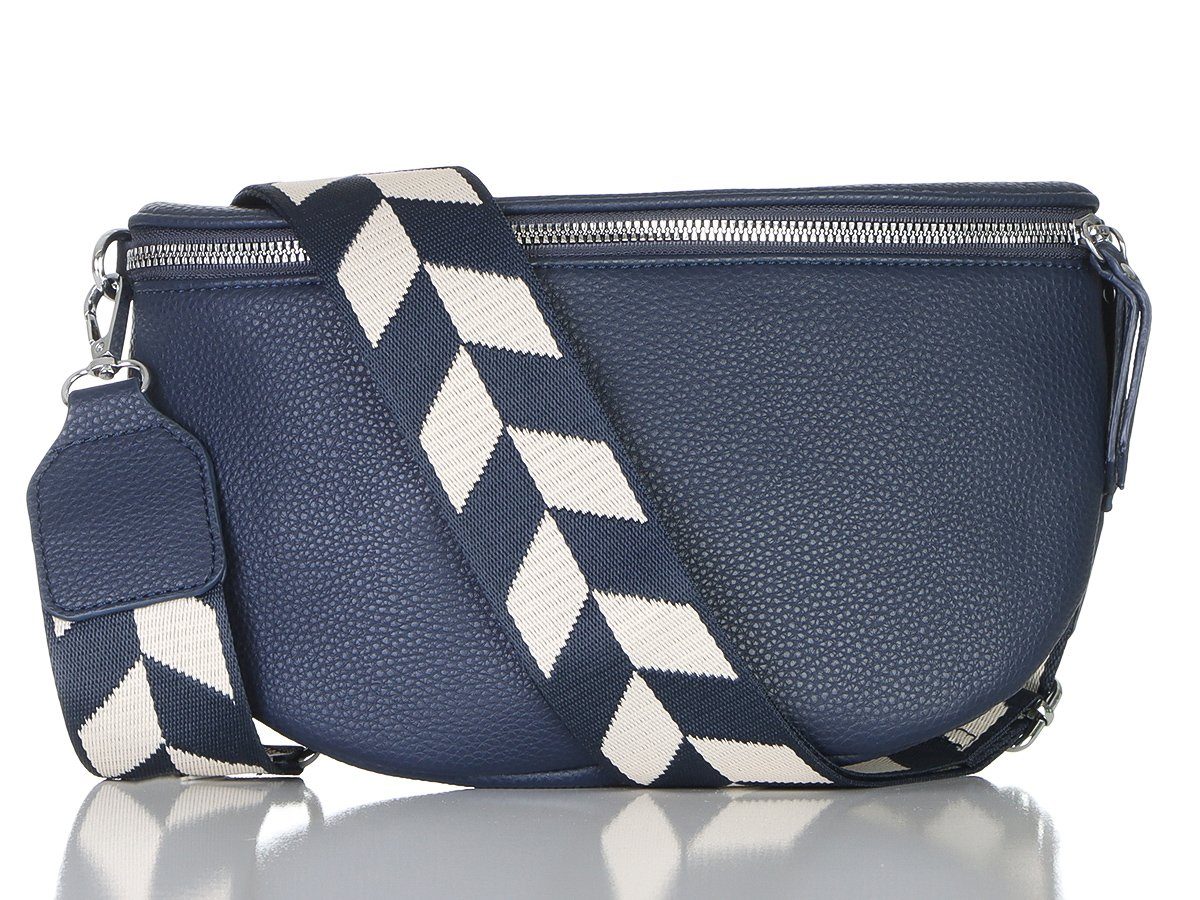 simaranda Handtasche Gürteltasche Damen 25 Navy Groß 28 x 18 x 9 cm