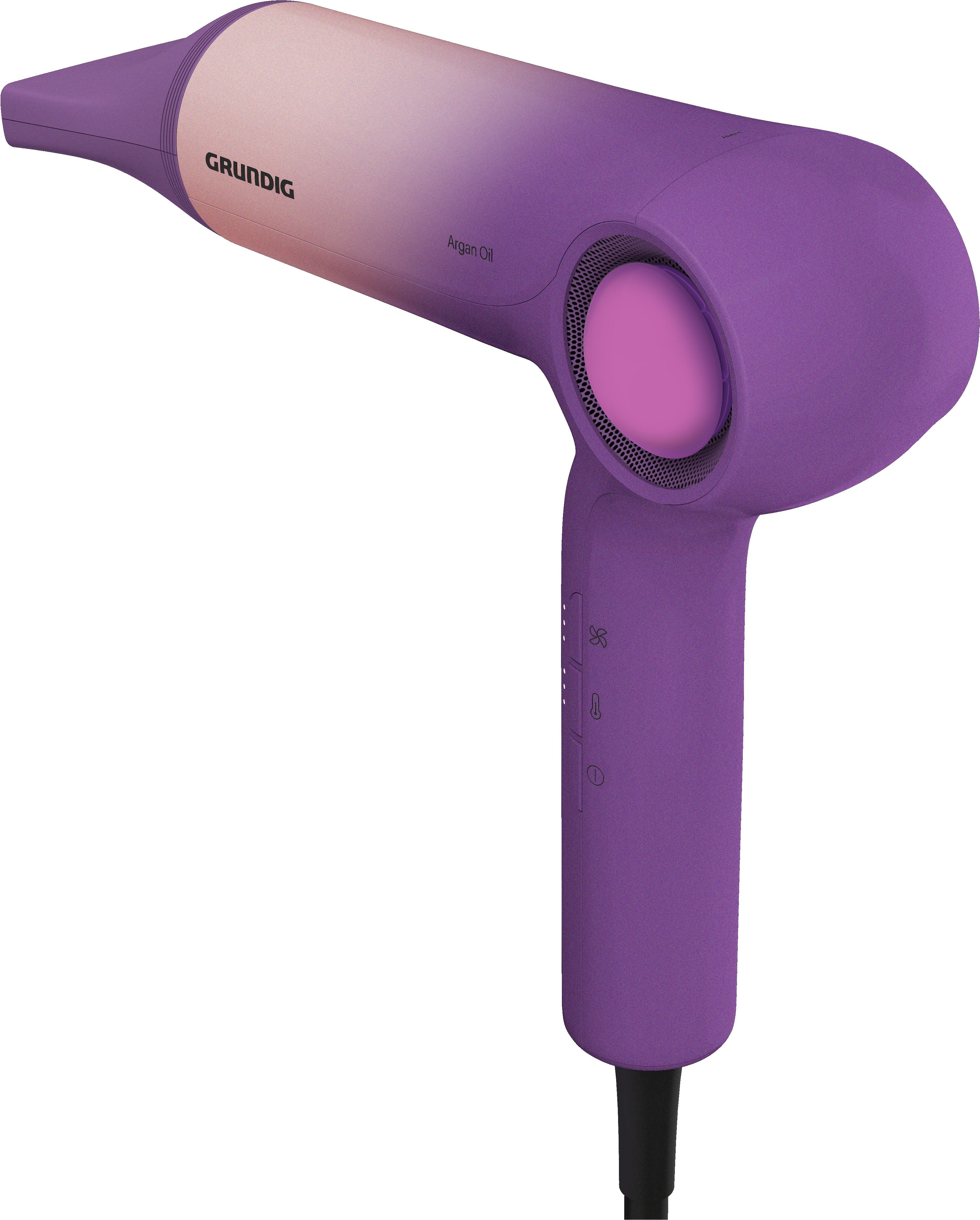 Grundig Haartrockner HD 9480, 1600 W, Ionen Funktion, 3 Temperatur- und 3 Luftstromstufen lila|rosa