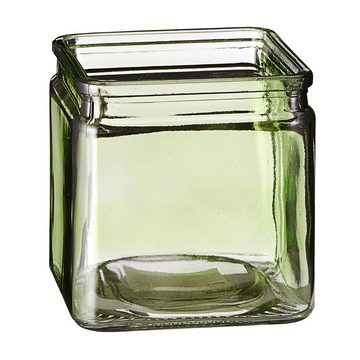 CEPEWA Teelichthalter Windlicht 4er Set Glas 10x10x10cm orange blau grün lila Teelichtglas