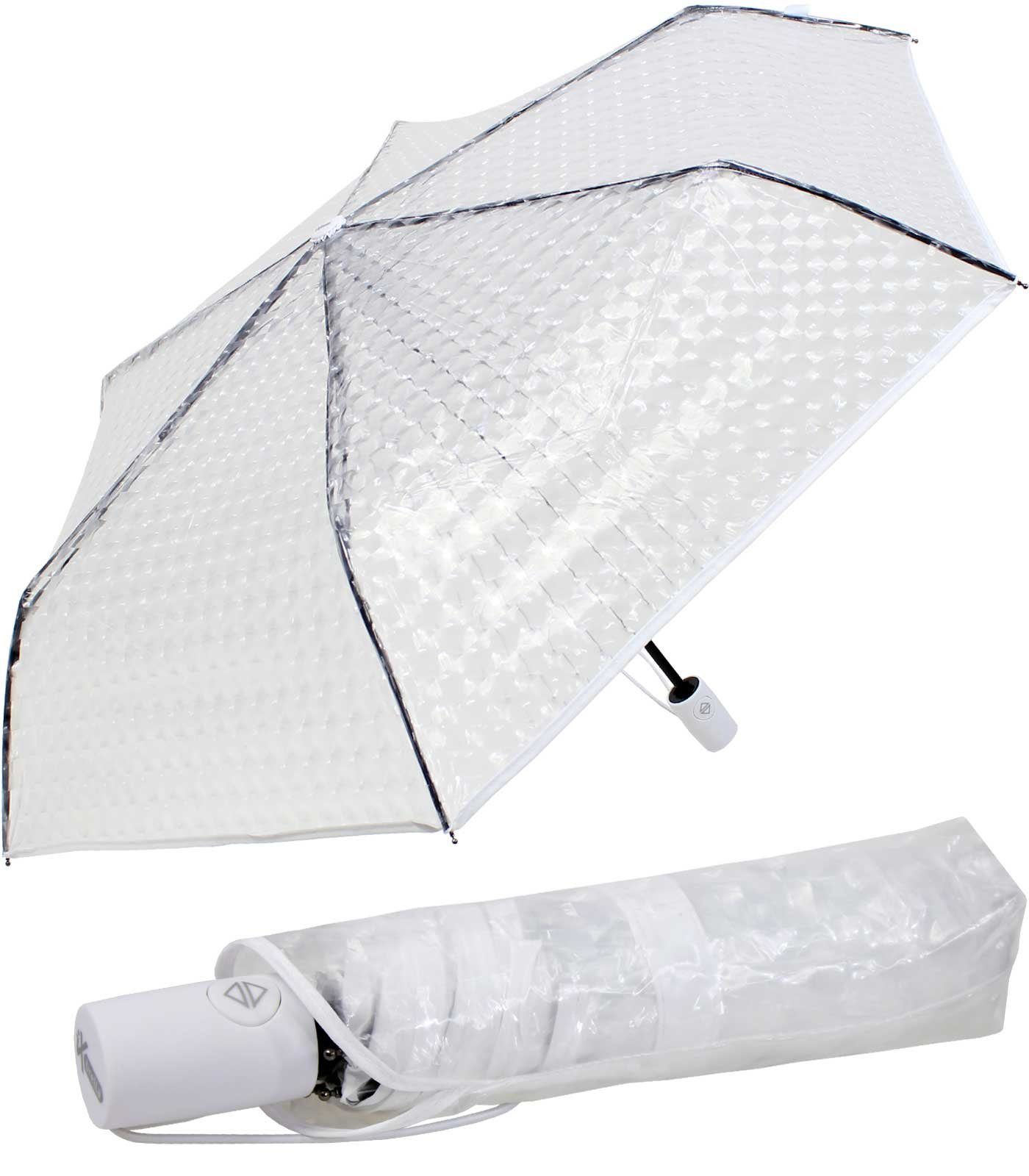 iX-brella Taschenregenschirm Minischirm Transparent Automatik mit Lens-Effekt, Lens-Effekt