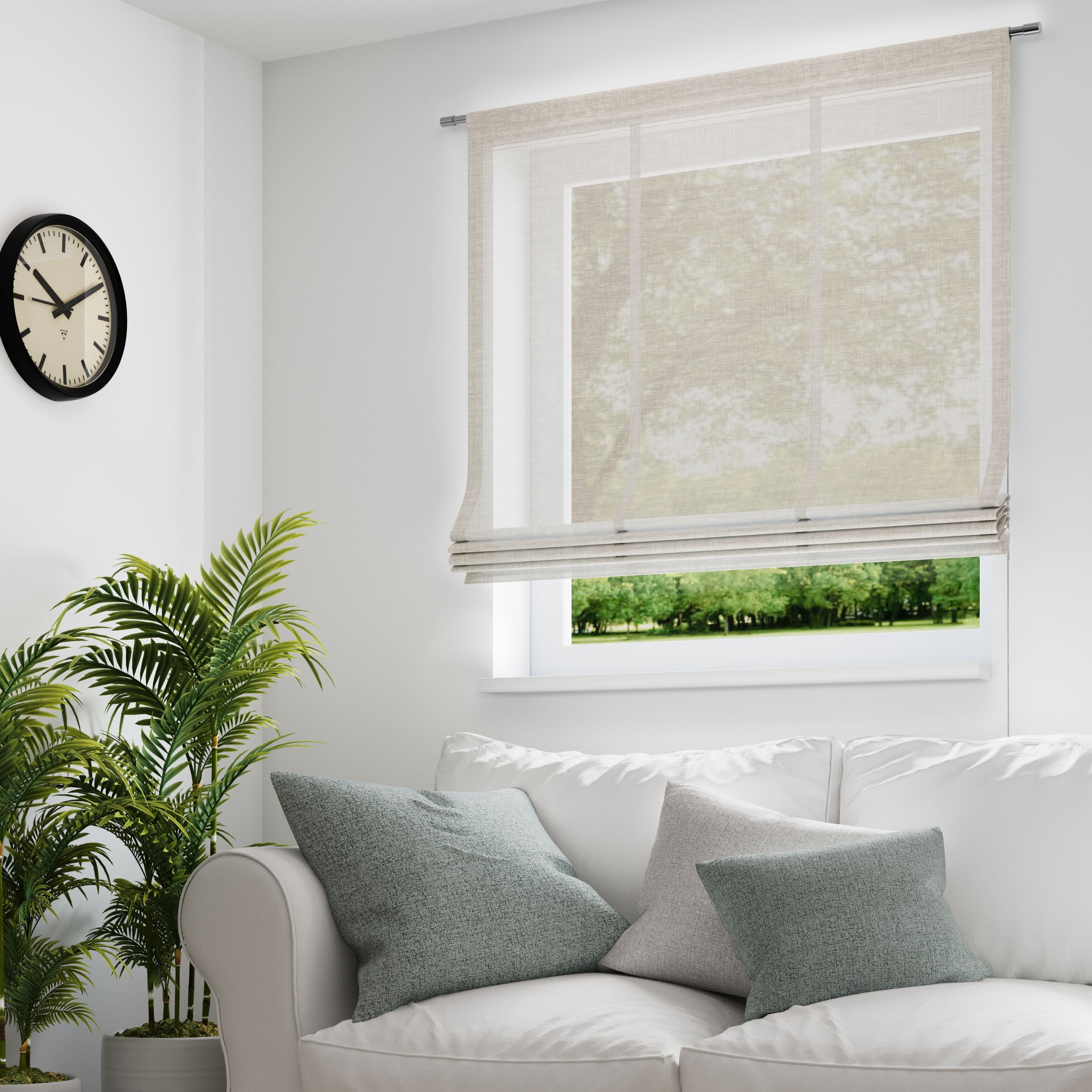 Neutex for you! Raffrollo ALLURE, mit Klettband, freihängend, dezent natürliche Optik