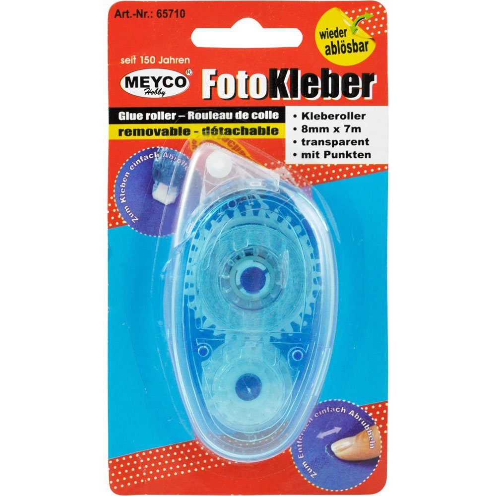 MEYCO Hobby Klebeband Kleberoller-Fotokleber, 7m, 8mm, transparent