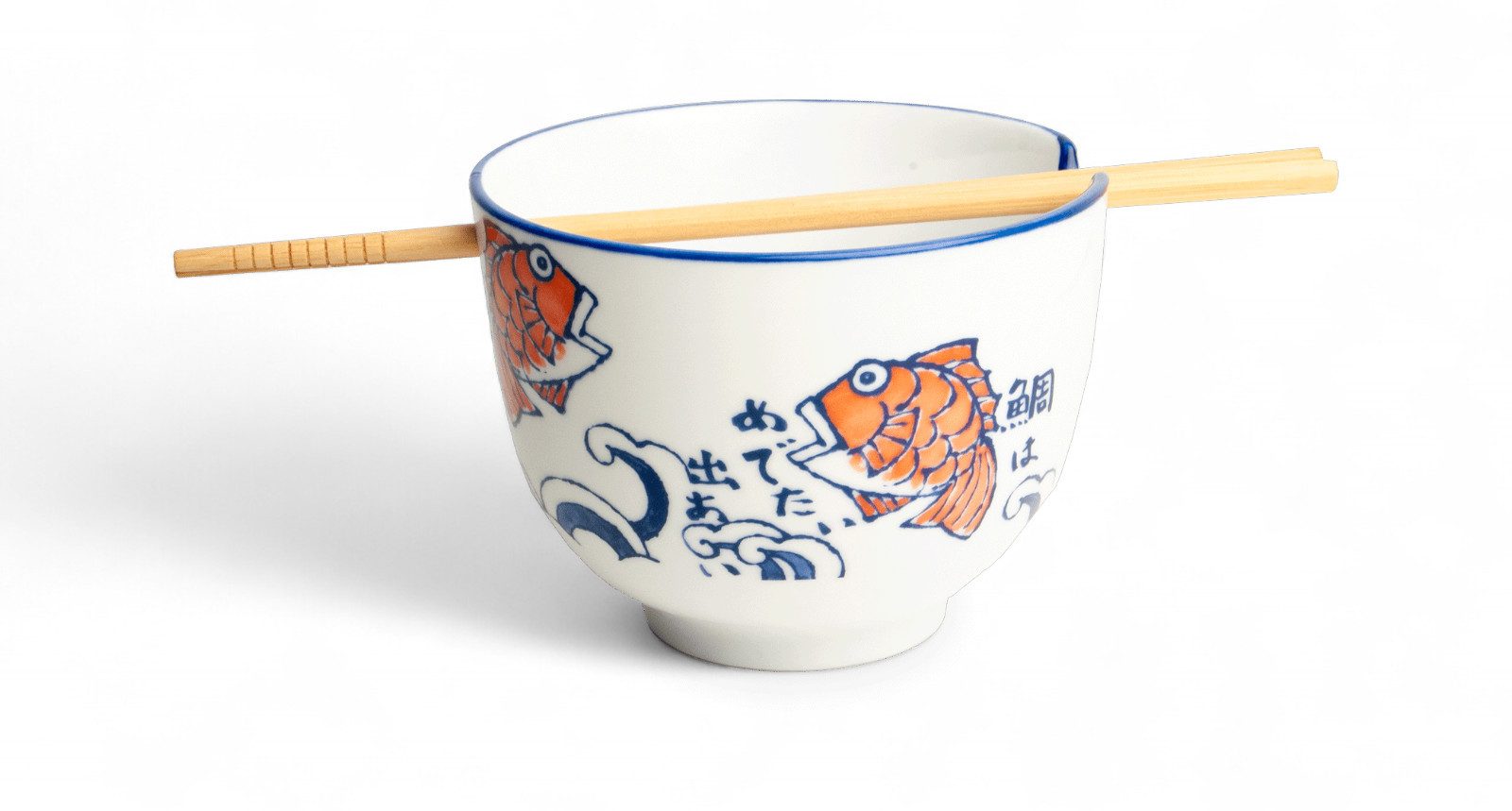 WestCraft Snackschale Soba-Bowls ASIATICA, Porzellan-Schale, Reis mit Stäbchenhalter Ø 13 cm, Porzellan, (3-tlg), Inkl. Essstäbchen - ideal für Soba, Ramen, Udon oder Reisgerichte.