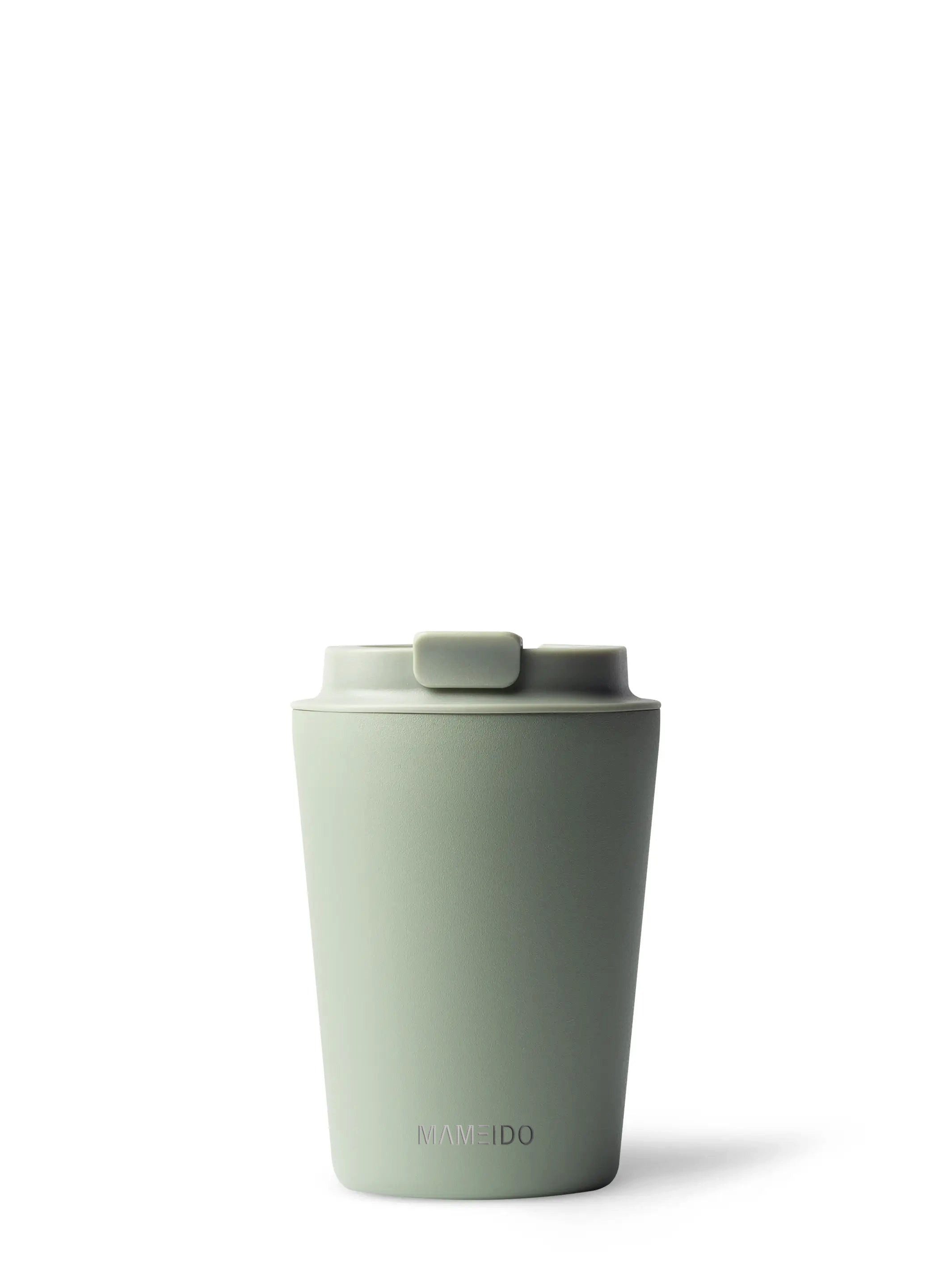 MAMEIDO Thermobecher, Edelstahl, Kunststoff, Silikon, doppelwandig isoliert, auslaufsicher in 350ml, 470ml, 700ml & 1200ml