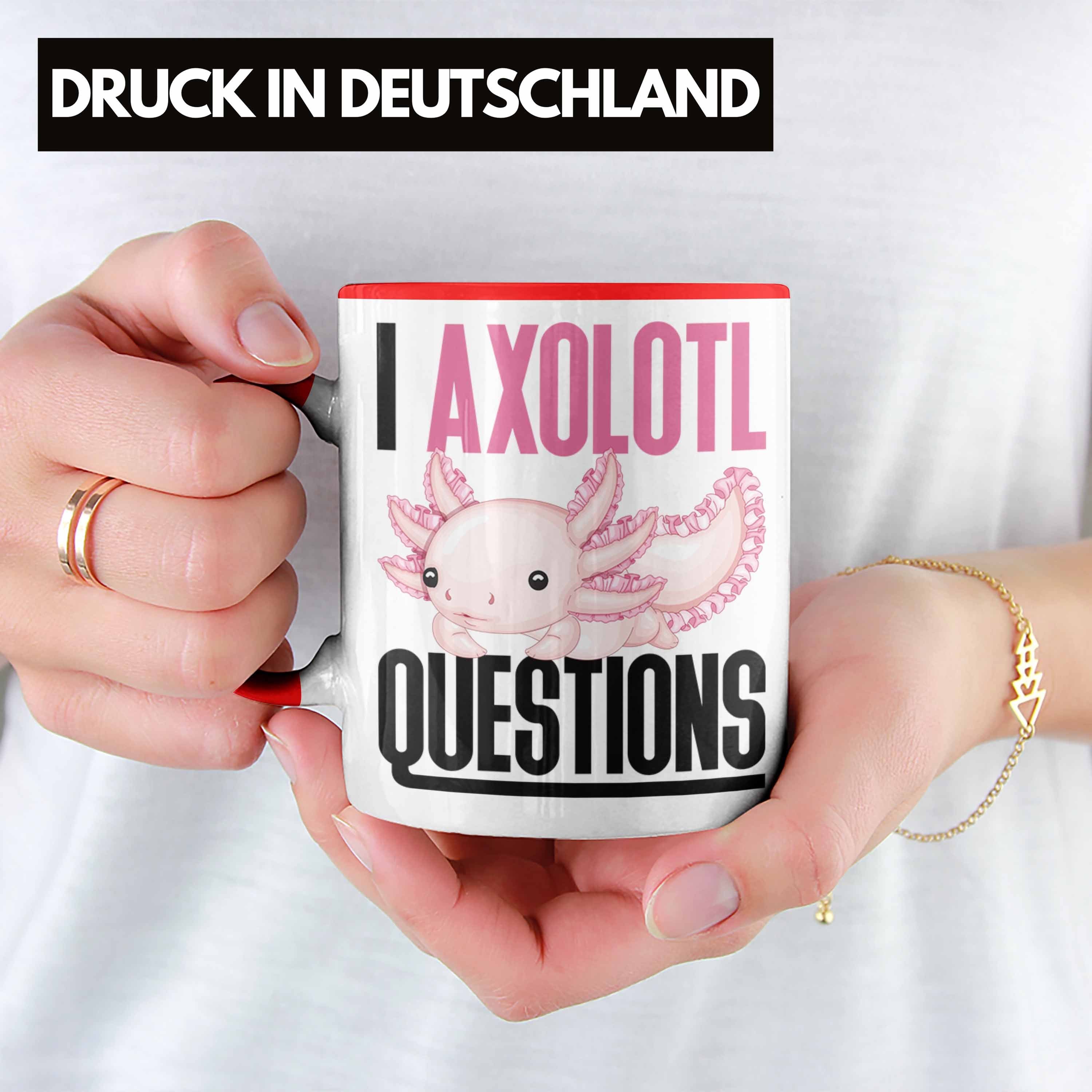 Geschenk Schwanzlurch Trendation Axolotl Geschenk Questions Tasse Axolotl Gamer Tasse Rot I
