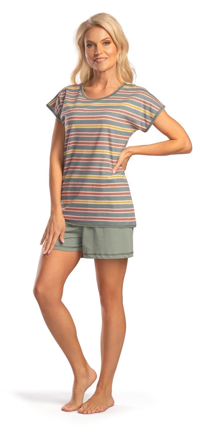 Consult-Tex Shorty Damen Shorty Pyjama (Packung) geringeltes Druckdessin