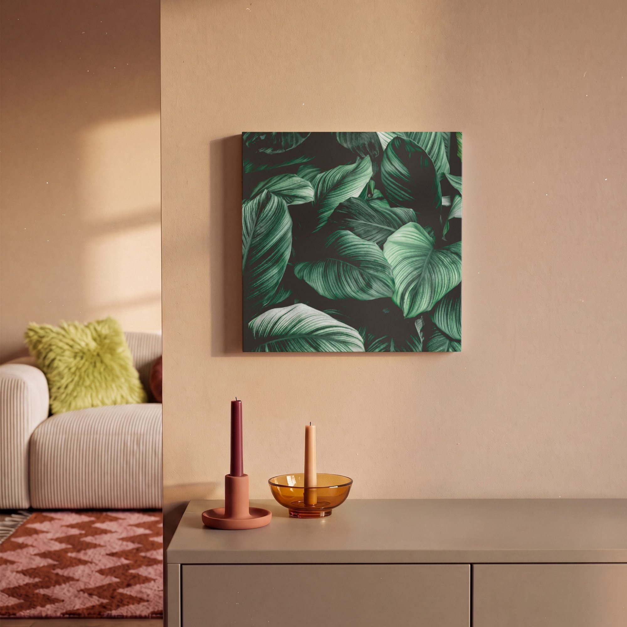 OneMillionCanvasses® Leinwandbild Dschungel - Blätter - Tropisch - Pflanzen - Natur, Fotodruck (1 St), Leinwand Canvas Wandbild, Wanddekoration 20x30 cm – Bild 2 von 5