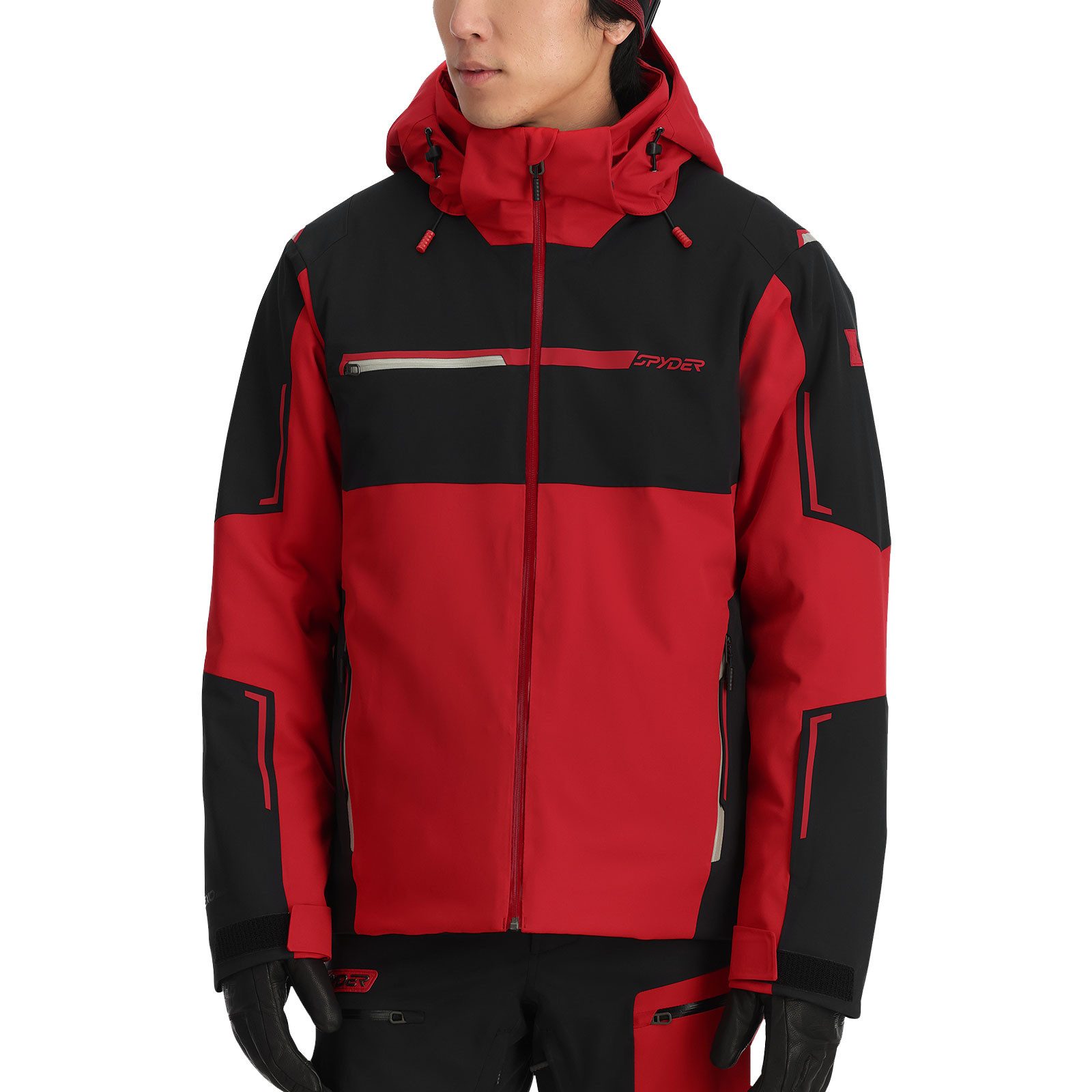 Spyder Skijacke Titan Jacket mit verstell- und abnehmbarem Schneefang