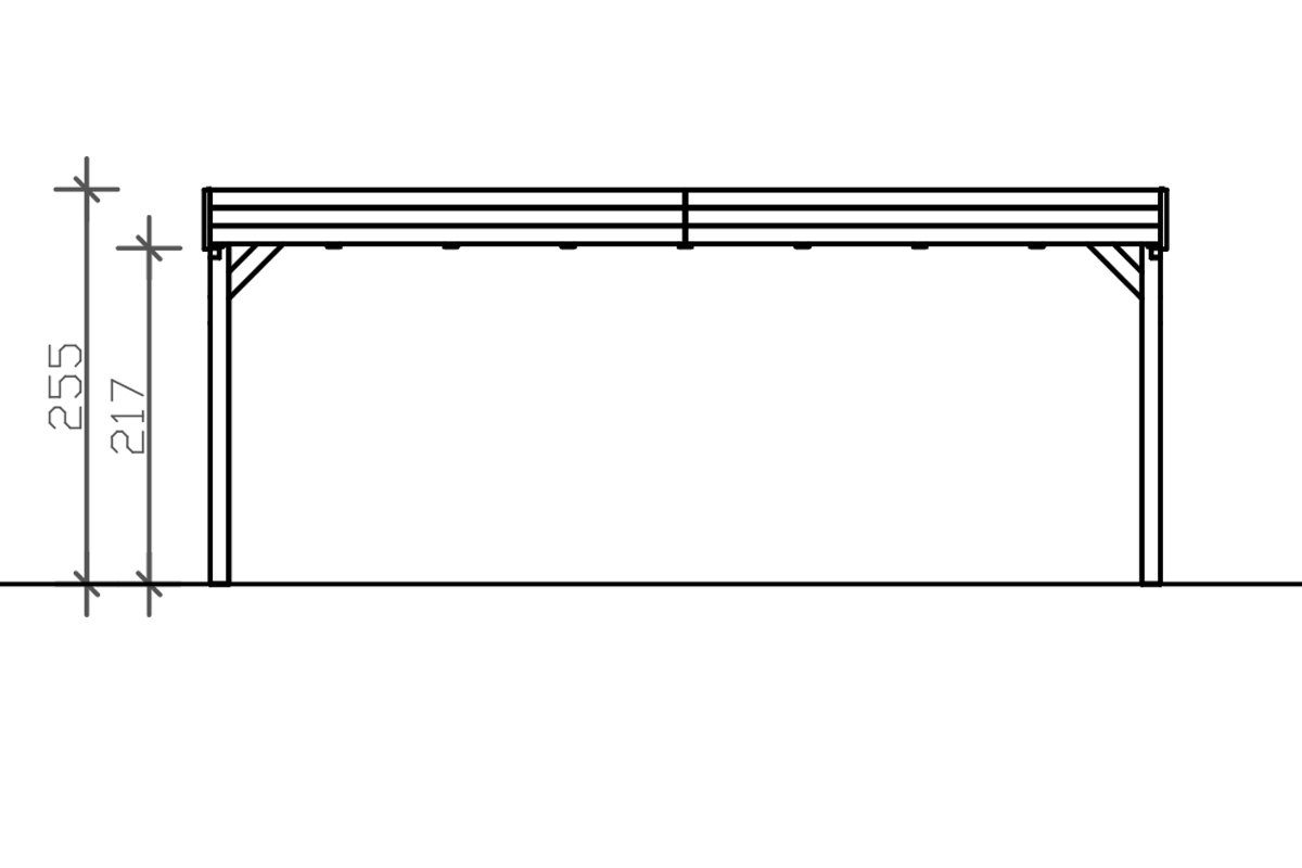 Skanholz Doppelcarport mit 590 cm, Grunewald, BxT: cm 622x796 Einfahrtshöhe, EPDM-Dach