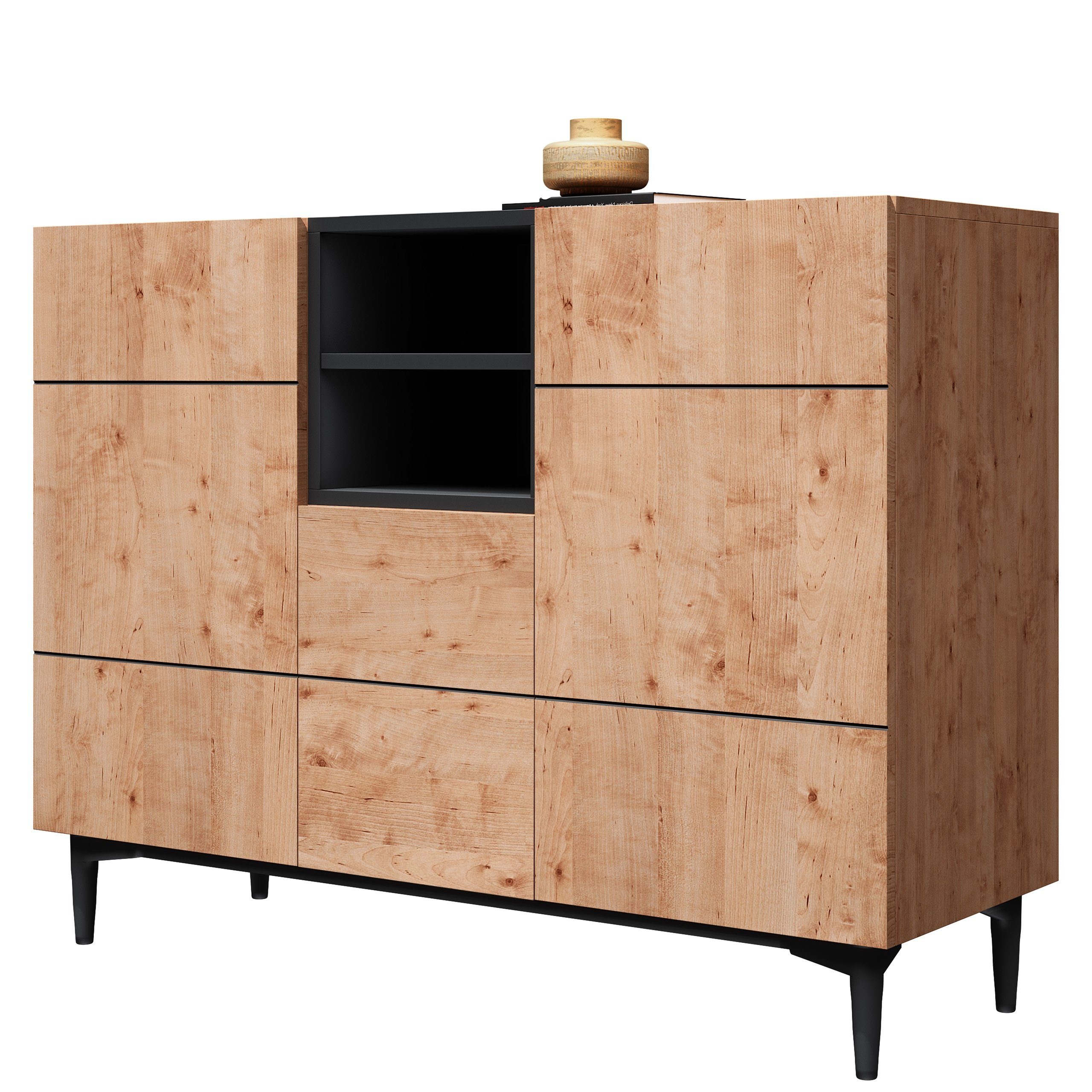 Newroom Sideboard Nizza, Wildeiche Sideboard Vintage Industrial Highboard A günstig online kaufen