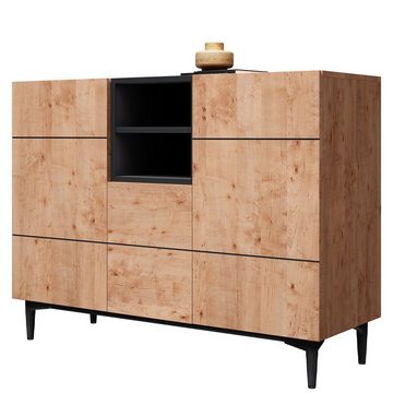 Newroom Sideboard Nizza, Wildeiche Sideboard Vintage Industrial Highboard Anrichte Wohnzimmer