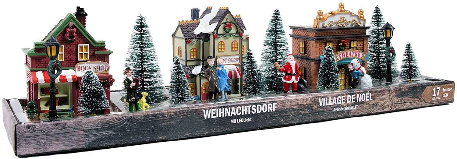 Spetebo Weihnachtsdorf LED Weihnachtsdorf - Set 17-teilig -, Weihnachtsszene mit 9 warmweißen LED - Figuren Häuser Tannen – Bild 5 von 5