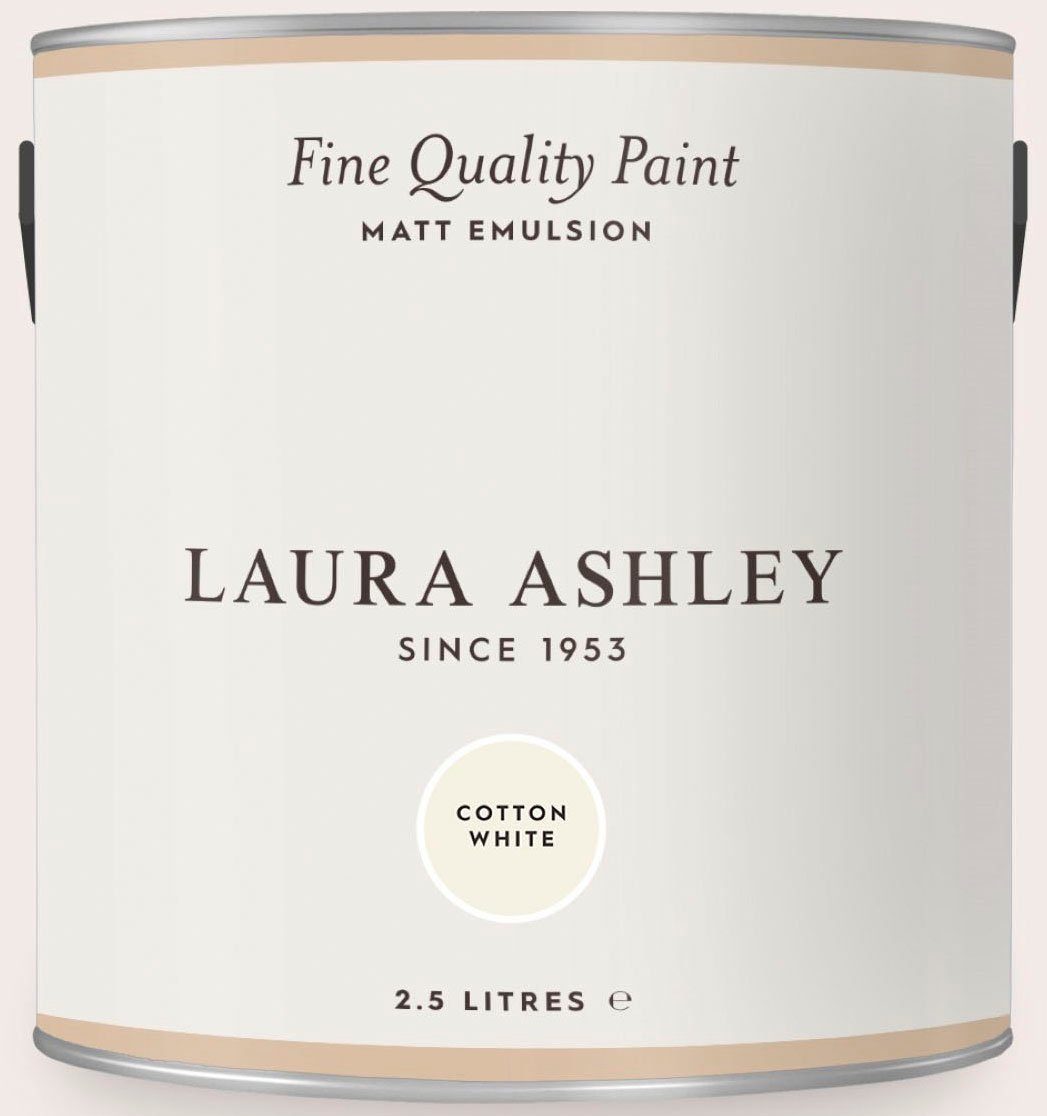 2,5 Fine L ASHLEY natural matt, shades, White Paint Wandfarbe LAURA Quality MATT Cotton EMULSION