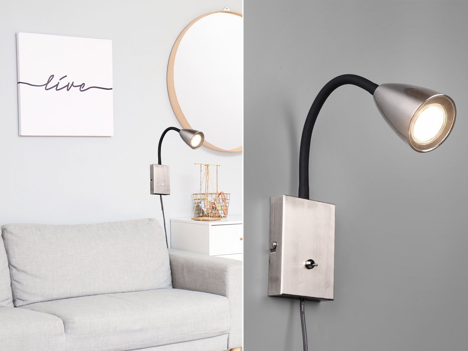 TRIO Leuchten LED Leselampe, Dimmfunktion, LED wechselbar, Warmweiß, innen günstig online kaufen