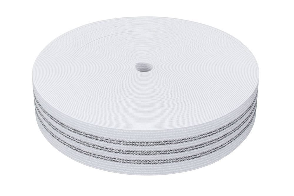 Heiro Nachfüllpack 50 Meter Polster Gummigurte Elastisch Weiß Fest Dehnung 45 %