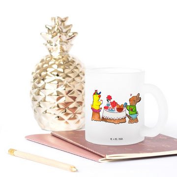 Mr. & Mrs. Panda Teeglas Ostern Frühstück - Transparent - Geschenk, Osterdeko, Hase, Teetasse, Premium Glas, Liebevolle Gestaltung
