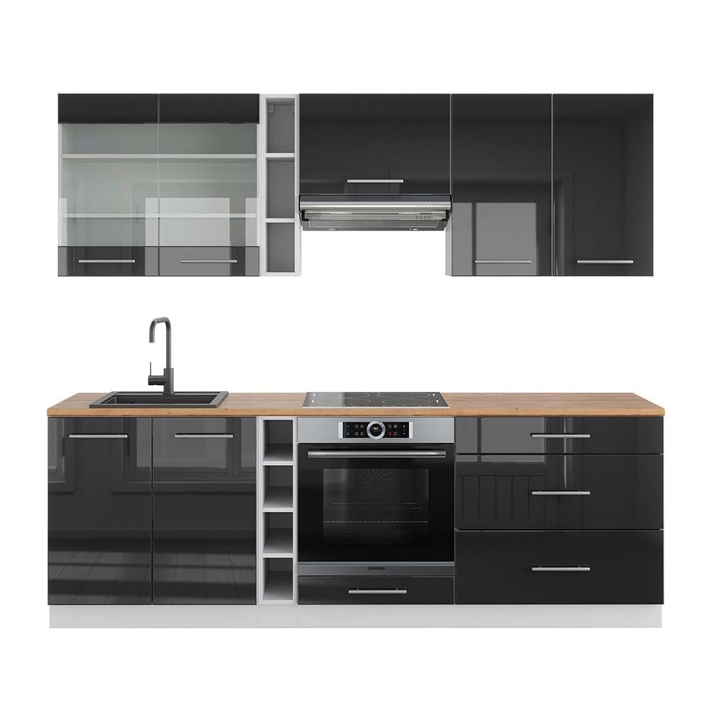 Vicco Winkelküche R-Line, Goldkraft Eiche/Anthrazit, 257 günstig online kaufen