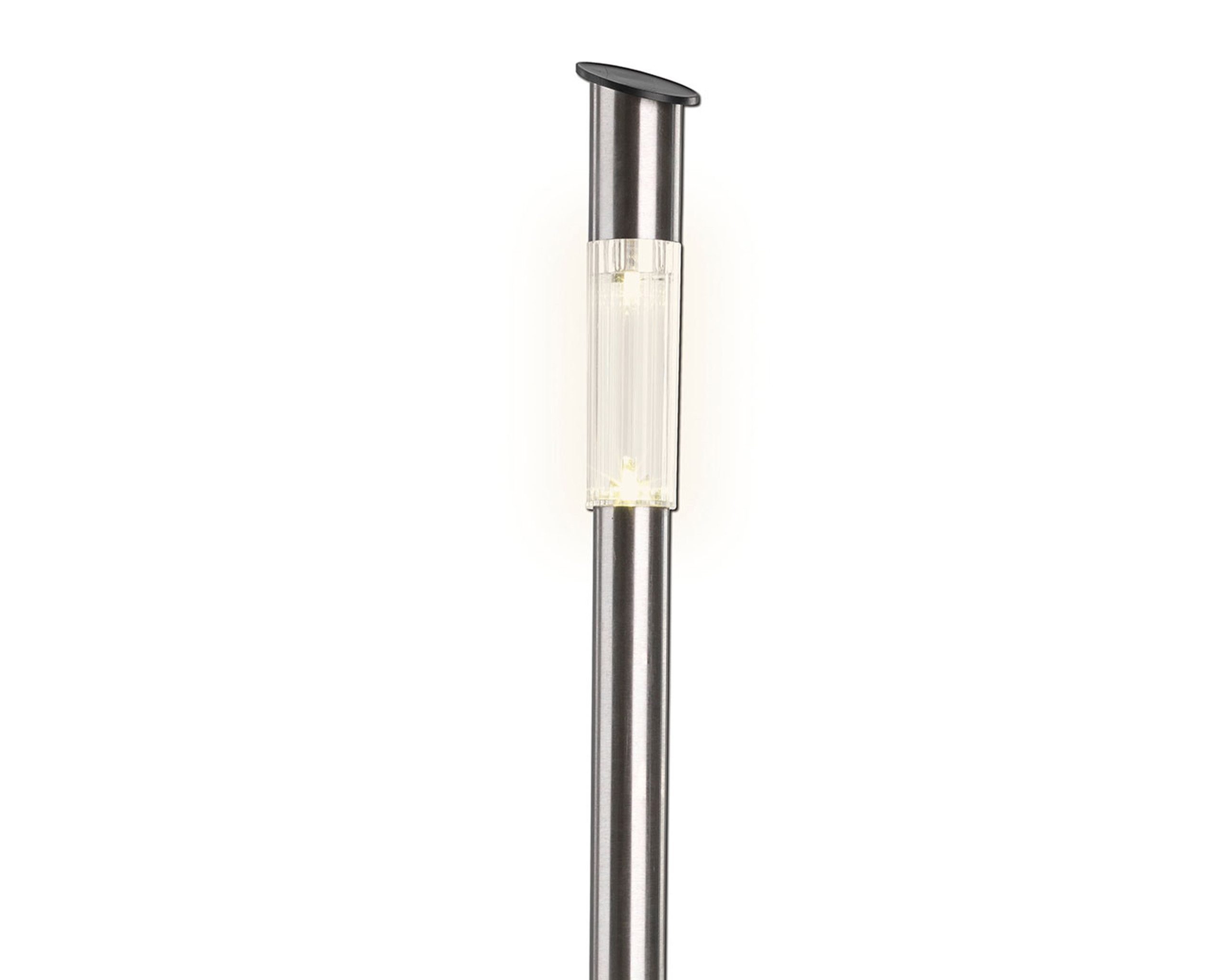 Lumineo LED Solarleuchte, Dauerlicht, warmweiß, LED Solar Außenleuchte 57cm Edelstahl Warmweiß 4er Set