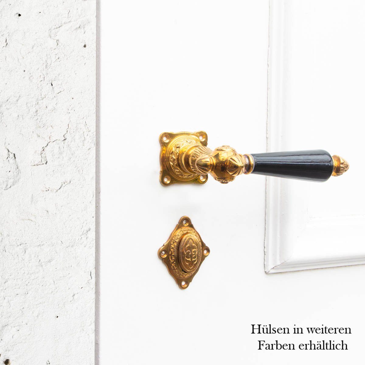 Antikas Türbeschlag Drückergarnitur für Zimmertüren - Bakelitgriff, BB, Messing glanz