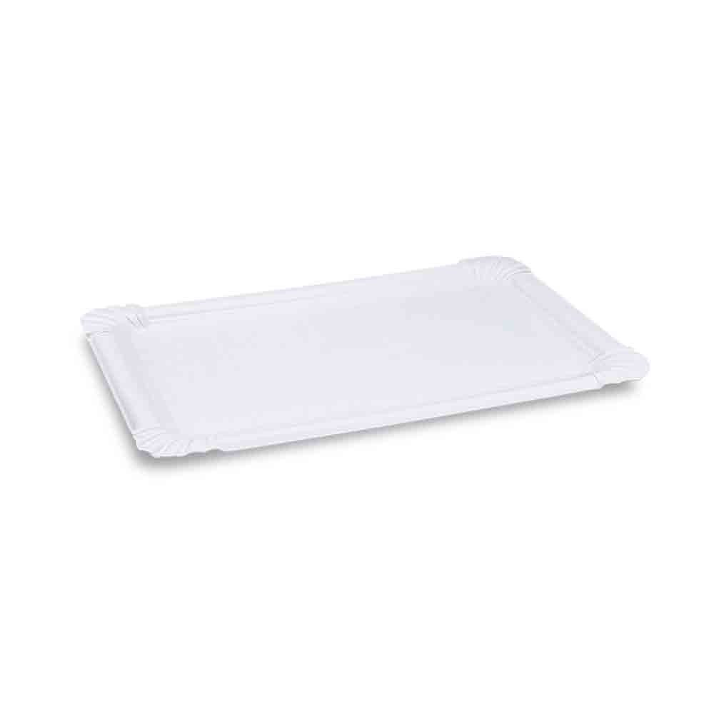 SWS Pappteller Servierteller Snackteller eckig FF 21 x 30 cm Weiß 125 Stk., 210 x 300 mm