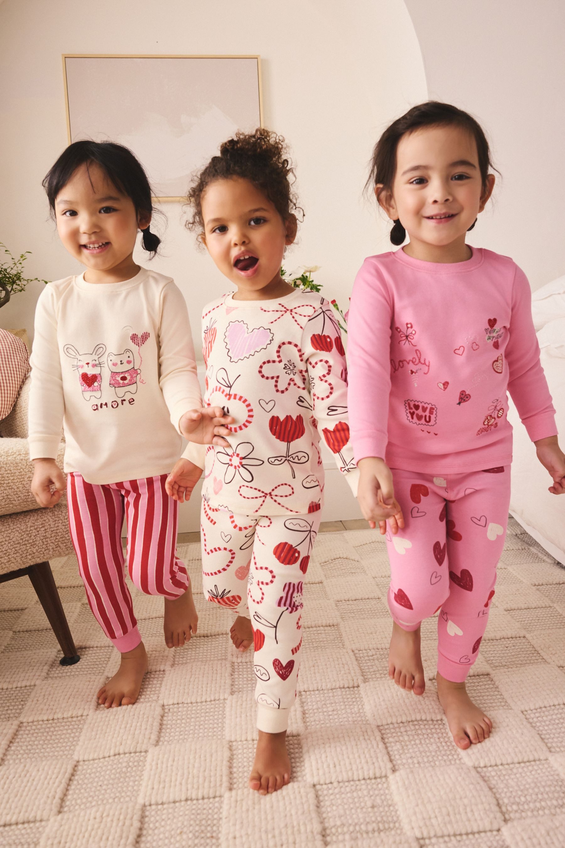 Next Pyjama Snuggle Schlafanzüge, 3er-Pack (6 tlg)