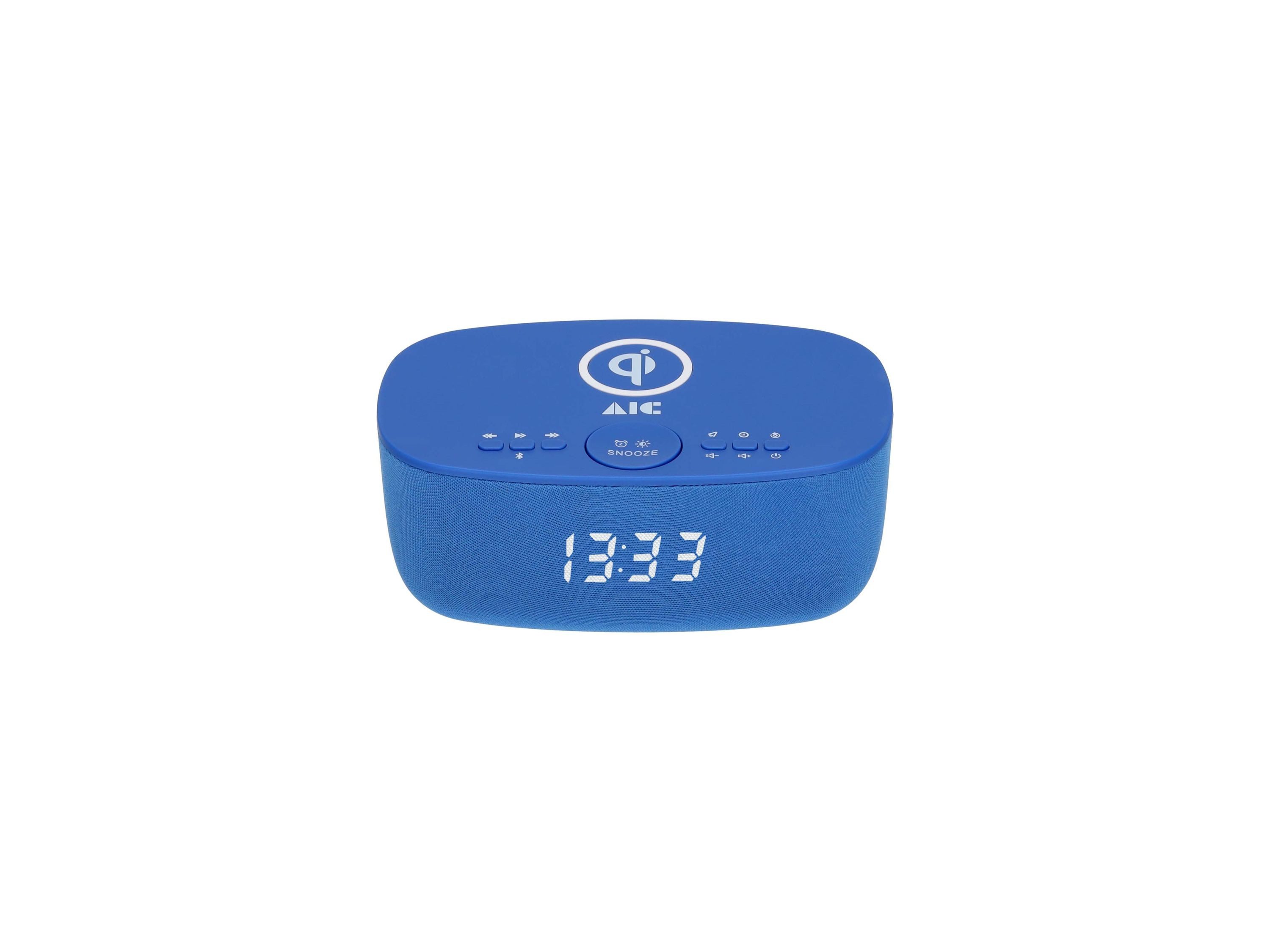 AIC AIC 28 BT blau Radio (Radiowecker Designer Uhrenradio USB Bluetooth Induktives Laden)