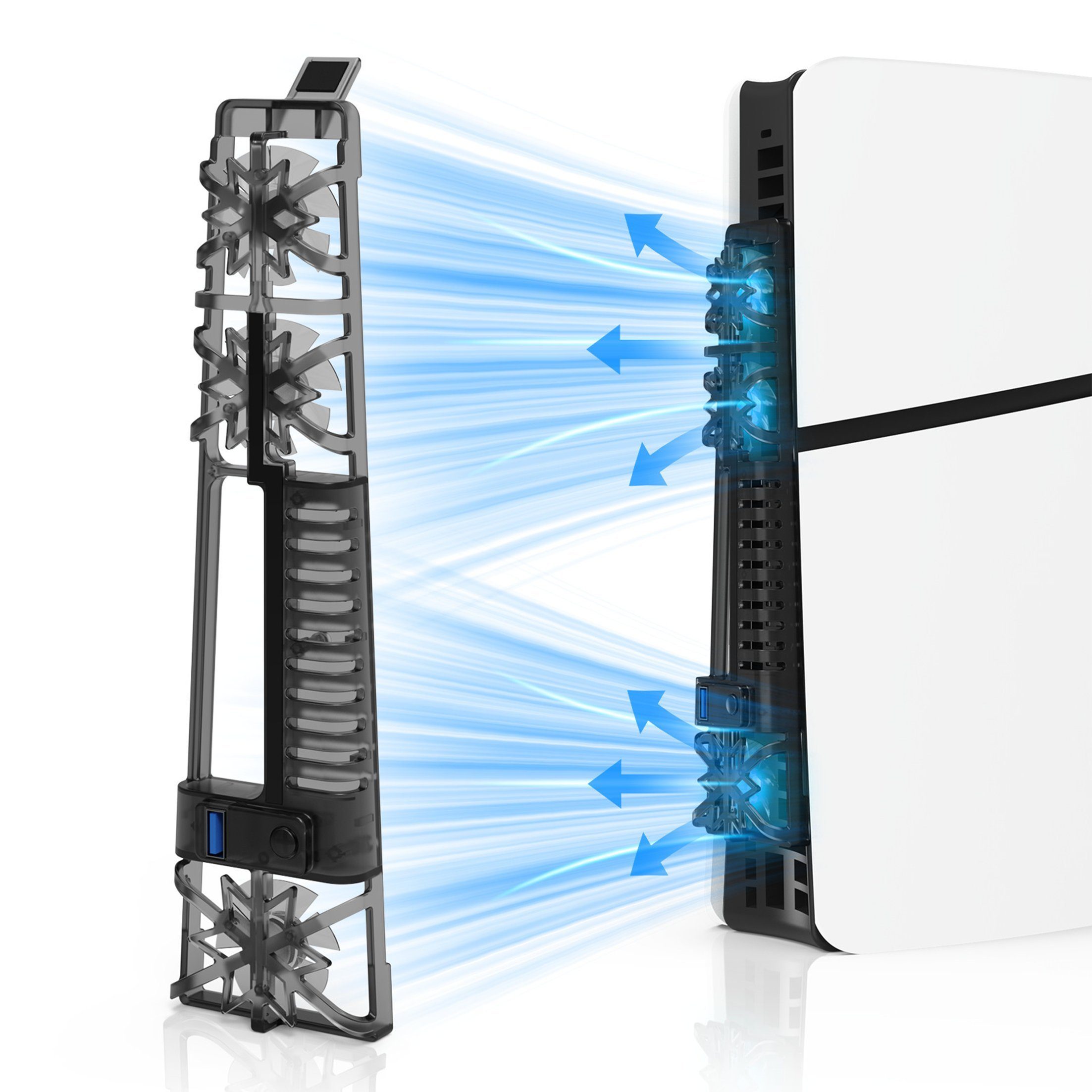 Tadow PS5-Lüfter,Host-Lüfter-Kühlkörper mit RGB,effiziente Kühlung PlayStation 5-Controller (PS5 Leiser Lüfter mit LED-Licht, effizientes Kühlsystem)