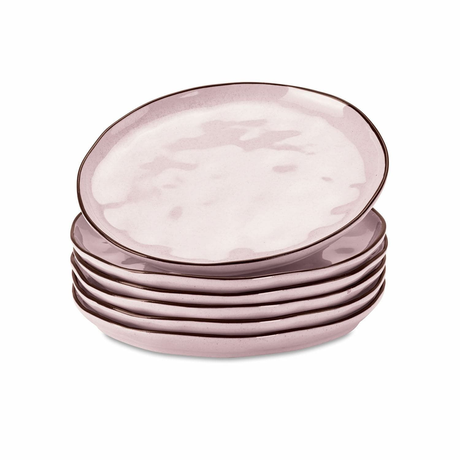 Mirabeau Geschirr-Set Dessertteller 6er Set Biarré rosa, Steinzeug