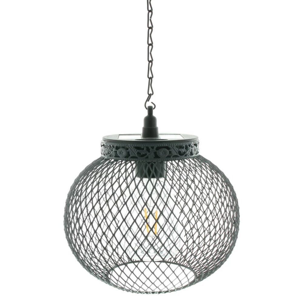 Home-trends24.de LED Solarleuchte Hängelaterne Solar Metall Hängelampe Garten Terrasse Warmweiß Schwarz, Solar, LED wechselbar