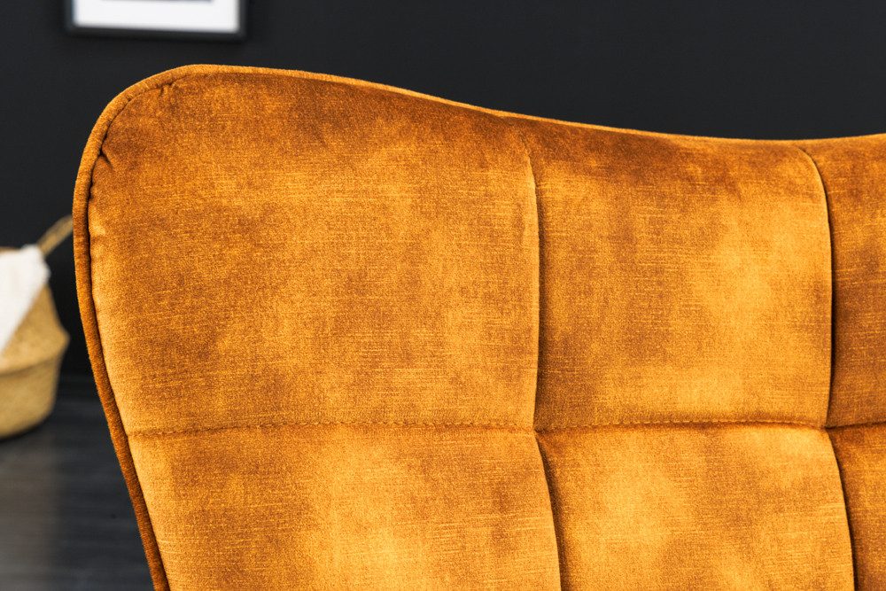 riess-ambiente Sessel SCANDINAVIA senfgelb / schwarz (Einzelartikel, 1-St), Wohnzimmer · Samt · Metall · mit Armlehnen · Scandinavian Design – Bild 4 von 5